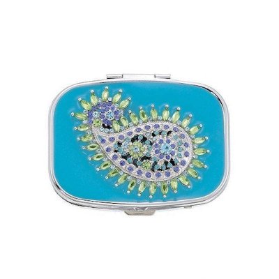 Pillbox Paisley Teal Tear Drop Petite Size