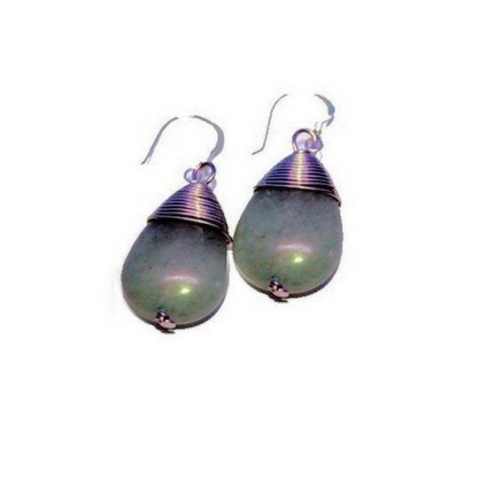 Earrings Aventurine Gemstone - Click Image to Close