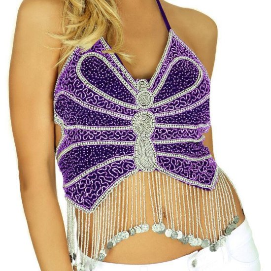 Butterfly Beaded Top for a Magical Maiden - Click Image to Close