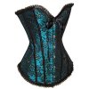 Corset Teal Brocade with Flower Designs