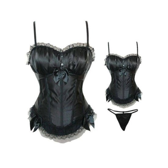 Corset Black with Removable Shoulder Straps - Click Image to Close