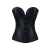 Steel Boned Corset Black with Padded Hip Panels