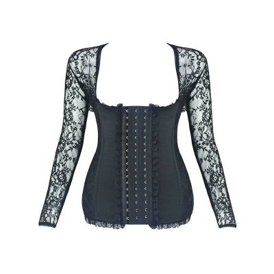 Steel Bone Top Goddess in Black Shape Wear