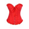 Corset Red Brocade with Front Zipper
