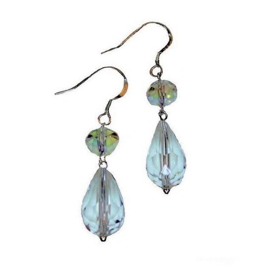 Earrings Crystal Tear Drop - Click Image to Close