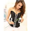 Corset Black with White Lace Trim and Pockets