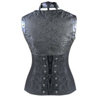 Steel Boned Steam Punk Corset Black with Jacket