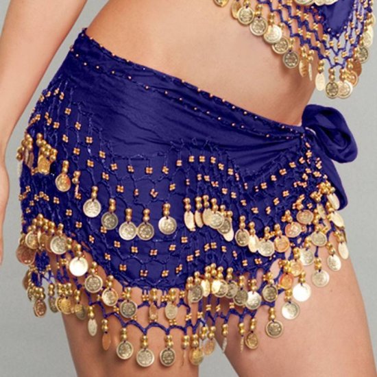 Brand New Belly Dance Belly Costume Accessory Hip Scarf Belt Wrap Gold Silver 