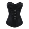 Corset Black with Center Gathered Accents