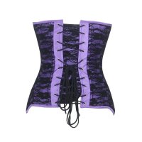 Steel Boned Underbust Corset Purple Lace Waist Trainer
