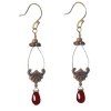 Earrings Vintage Filigree Garnet