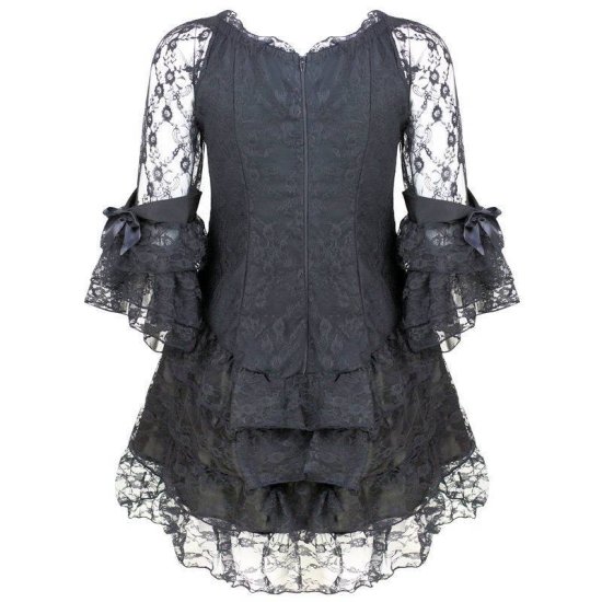 Corset Dress Silver Jumper and Black Lace Dress - Click Image to Close