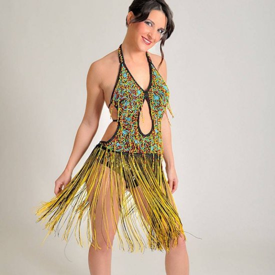 Belly Dance Beaded Tribal Dancer Dress - Click Image to Close
