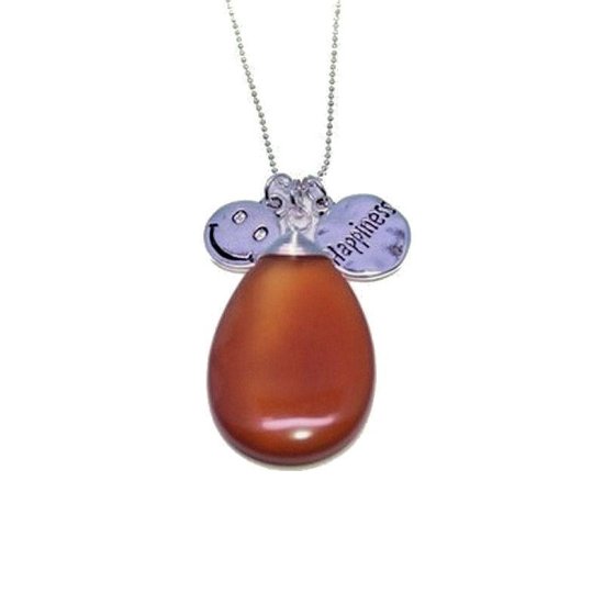 Carnelian Gemstone Necklace with Charms for Happiness - Click Image to Close