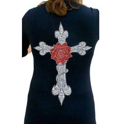 T-Shirt Rhinestone The Rose by Sabrina Barnett