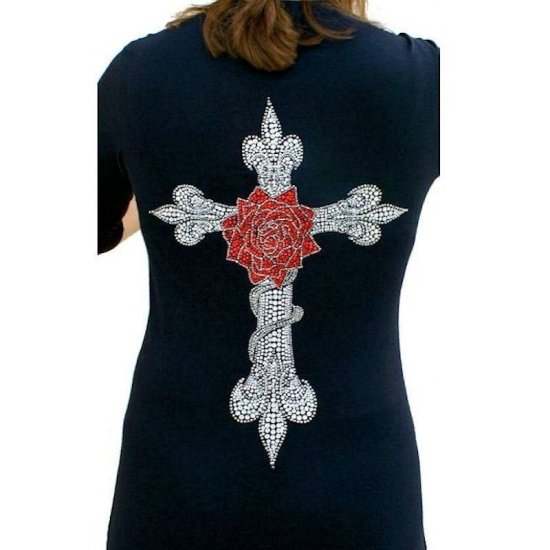 T-Shirt Rhinestone The Rose by Sabrina Barnett - Click Image to Close