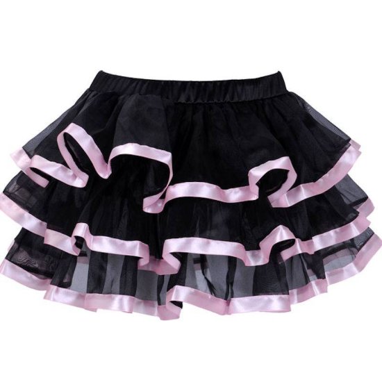 Skirt Short Tiered Chiffon with a Touch of Color Ribbon Edges - Click Image to Close
