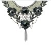 Choker Necklace Black Lace Enchantment Beaded Collar