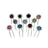 Hair Pin Crystal and Pearl Bead Flower