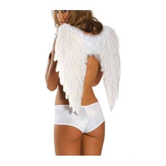 Feather Wings White 19 Inches Tall - Click Image to Close
