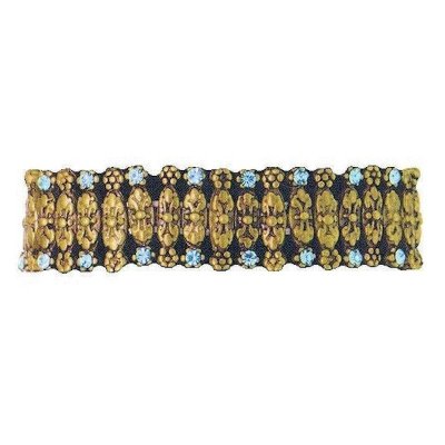 Bracelet Vintage Antique Gold and Teal Stretch