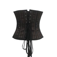 Steel Boned Underbust Corset Striped with Buckles