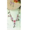 Jewelry Set Pink Floral Necklace and Earrings