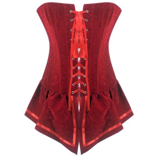 Corset Dress Red Velvet Jumper and Black Lace Dress - Click Image to Close