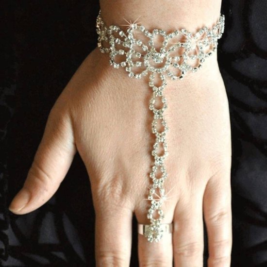 Slave Bracelet Crystal Lace for a Belly Dancing Costume - Click Image to Close