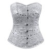 Bridal Corset Steel Boned White Hand Beaded Also Plus Sizes