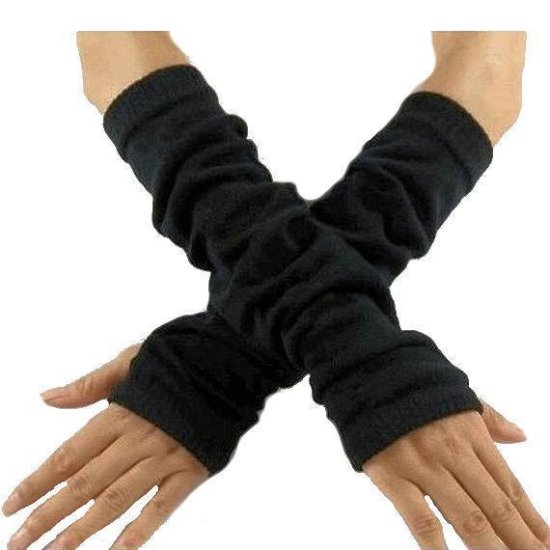 Gloves Finger-less in Black - Click Image to Close