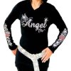 Shirt Rhinestone Hoodie Angel and Roses Sabrina Barnett