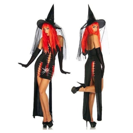 Costume Enchanting Witch with Spider Designs - Click Image to Close