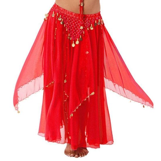 Belly Dance Costume Harem Skirt Long with Coins - Click Image to Close