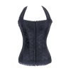 Corset Black Halter with Hook and Eye Closures