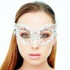 Mask White Bridal Fairy with Red Crystals