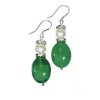 Earrings Pearl and Jade Gemstone