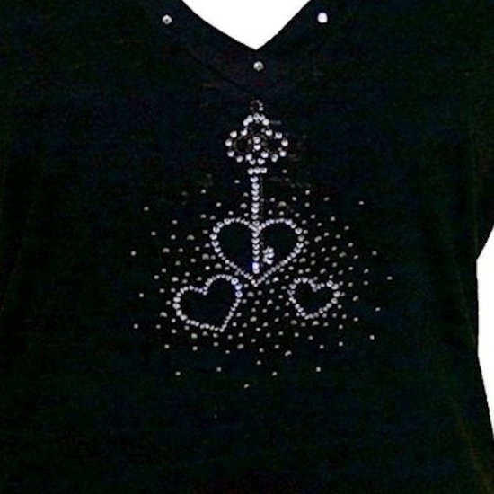 T-Shirt Rhinestone Key To My Heart by Sabrina Barnett - Click Image to Close