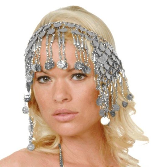 Headdress Egyptian Hair Decoration Curtain of Coins - Click Image to Close
