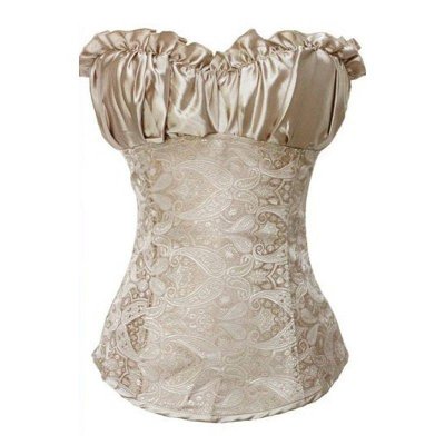 Corset Champagne Peasant Style with Side Zipper