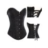 Steel Boned Corset Black Brocade Fabric