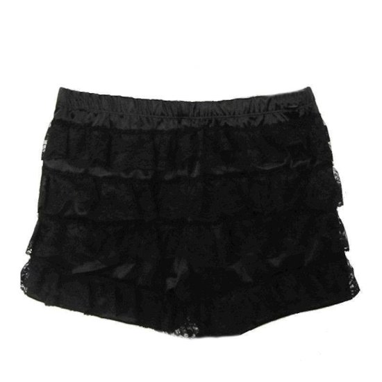 Shorts in Black Layered Lace for Your Corset - Click Image to Close