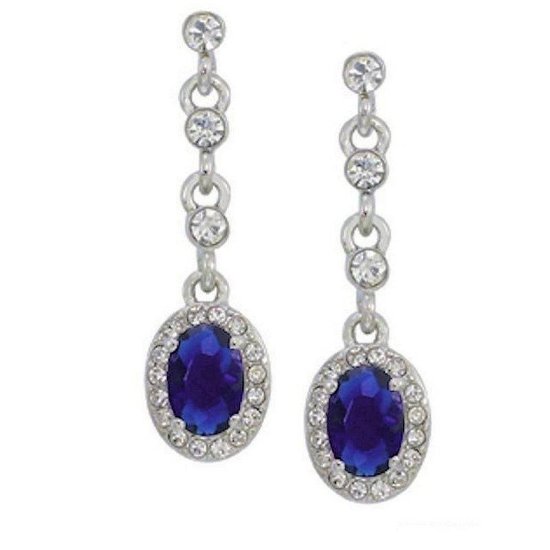 Earrings Elegant Blue Titanic Sparkle - Click Image to Close