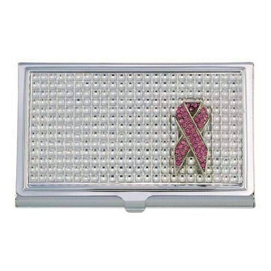 Metal Wallet Pink Ribbon - Click Image to Close