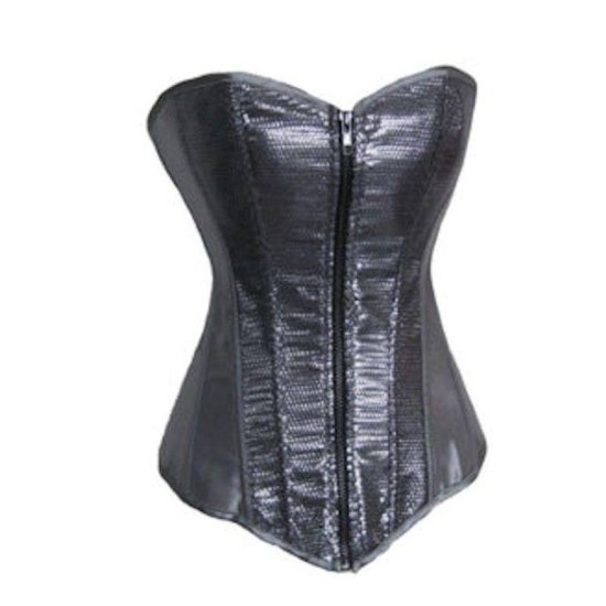 Corset Silver with Sparkles and Zipper - Click Image to Close