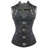 Steel Boned Steam Punk Corset Black with Jacket