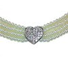Bracelet Pearl Beads and Crystal Heart Charm