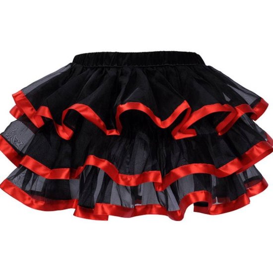 Skirt Short Tiered Chiffon with a Touch of Color Ribbon Edges - Click Image to Close