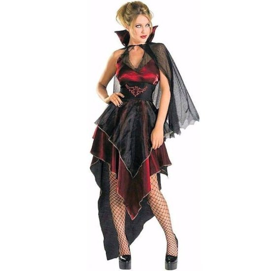 Costume Vampire Vixen Dress with Cape - Click Image to Close