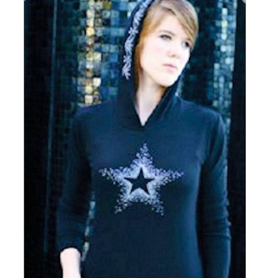 Shirt Rhinestone Hoodie Shining Star by Sabrina Barnett - Click Image to Close